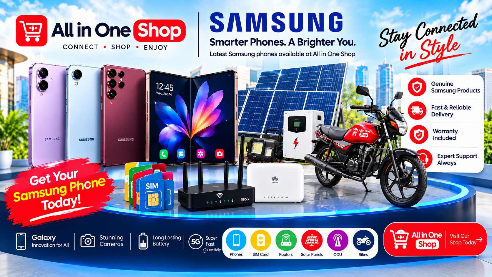 All in One Shop marketplace of telecom, solar and gadget shops